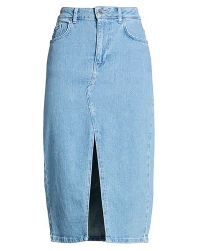 Karl Lagerfeld Woman Denim Skirt Blue Size 31 Cotton, Recycled Cotton, Elastane