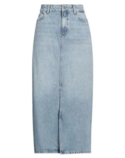 Karl Lagerfeld Woman Denim Skirt Blue Size L Cotton, Lyocell