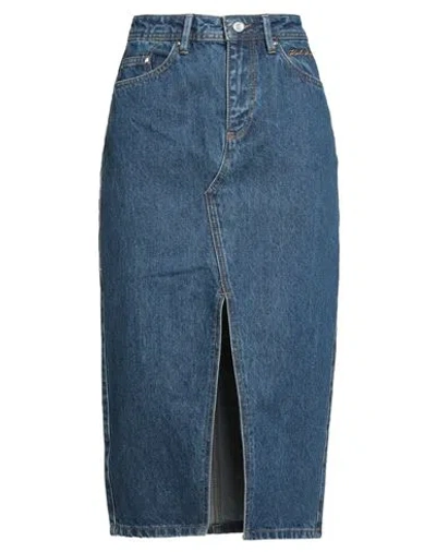 Karl Lagerfeld Woman Denim Skirt Blue Size S Cotton, Recycled Cotton