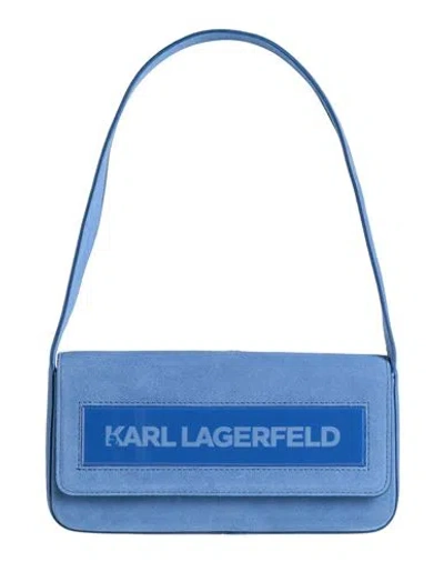 Karl Lagerfeld Woman Handbag Azure Size - Cow Leather In Blue