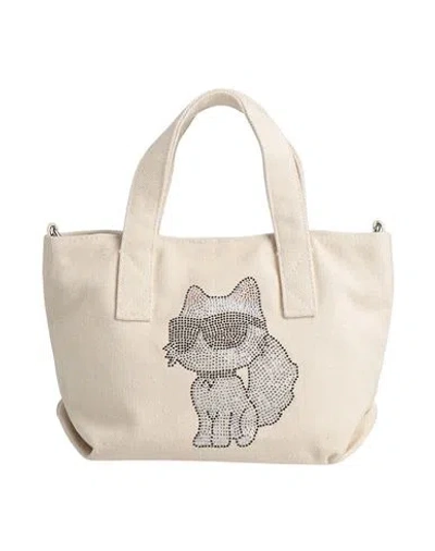 Karl Lagerfeld Woman Handbag Beige Size - Recycled Cotton, Cotton In Neutral