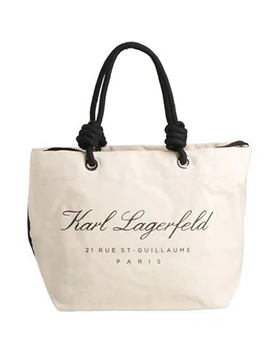 Karl Lagerfeld Woman Handbag Beige Size - Recycled Cotton, Cotton In Neutral