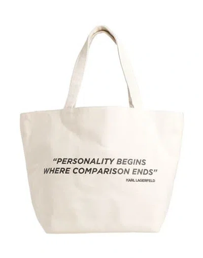 Karl Lagerfeld Woman Handbag Cream Size - Recycled Cotton, Cotton In White