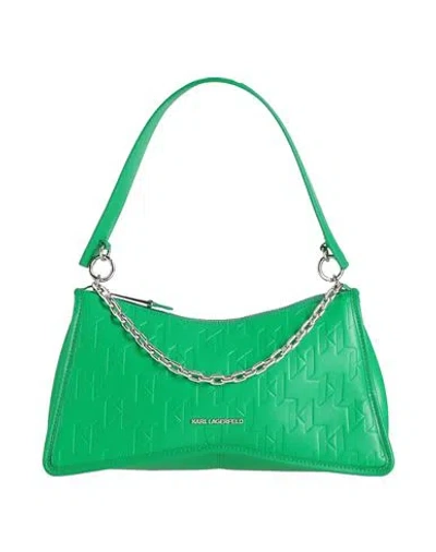 Karl Lagerfeld Woman Handbag Green Size - Recycled Leather, Polyurethane, Polyester