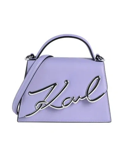 Karl Lagerfeld Woman Handbag Light Purple Size - Cow Leather