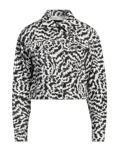 Karl Lagerfeld Animal-print Denim Jacket In Black