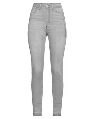 Karl Lagerfeld Woman Jeans Grey Size 30 Cotton, Elastane