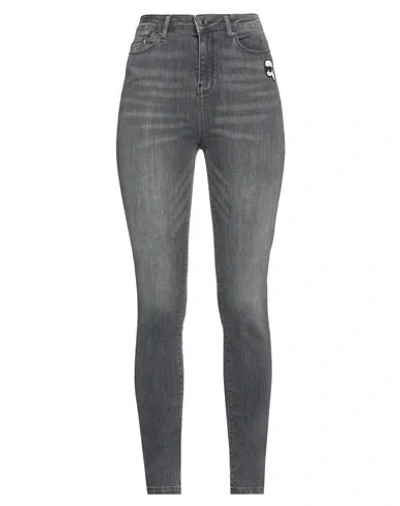 Karl Lagerfeld Woman Jeans Grey Size 26 Cotton, Polyester, Elastane