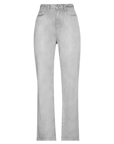 KARL LAGERFELD KARL LAGERFELD WOMAN JEANS LIGHT GREY SIZE 26 COTTON