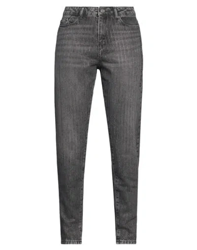 Karl Lagerfeld Woman Jeans Steel Grey Size 26 Cotton In Black
