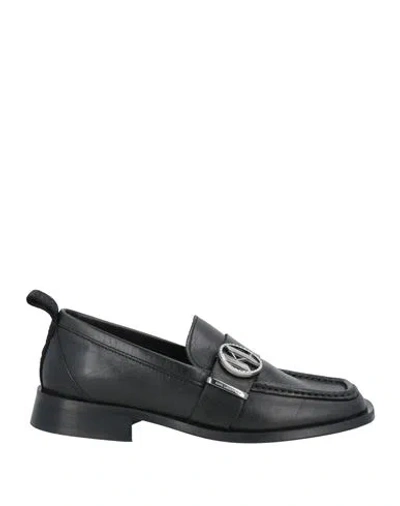 Karl Lagerfeld Woman Loafers Black Size 7 Leather