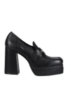 Karl Lagerfeld Woman Loafers Black Size 10 Soft Leather In Black