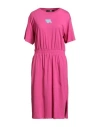 Karl Lagerfeld Woman Midi Dress Fuchsia Size L Organic Cotton In Pink