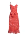 Karl Lagerfeld Woman Midi Dress Red Size 8 Polyester, Recycled Polyester In Red