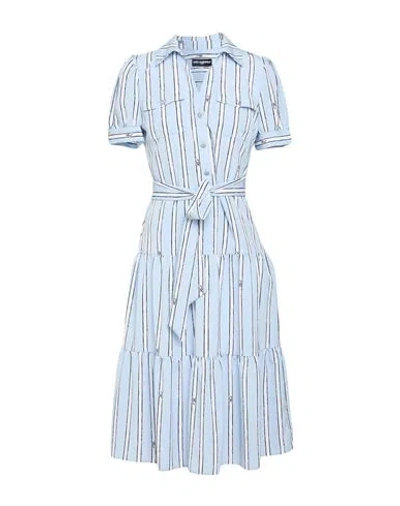 Karl Lagerfeld Woman Midi Dress Sky Blue Size 10 Polyester
