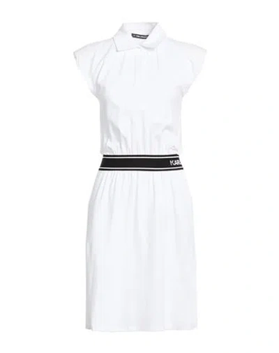 Karl Lagerfeld Woman Midi Dress White Size M Organic Cotton