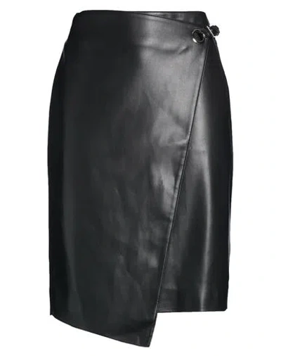 Karl Lagerfeld Woman Midi Skirt Black Size 4 Polyurethane, Polyester