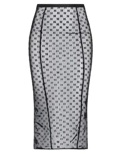 Karl Lagerfeld Woman Midi Skirt Black Size S Polyamide, Elastane, Acrylic, Viscose