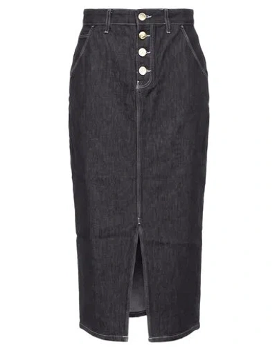 Karl Lagerfeld Woman Midi Skirt Blue Size Xs Cotton In Black