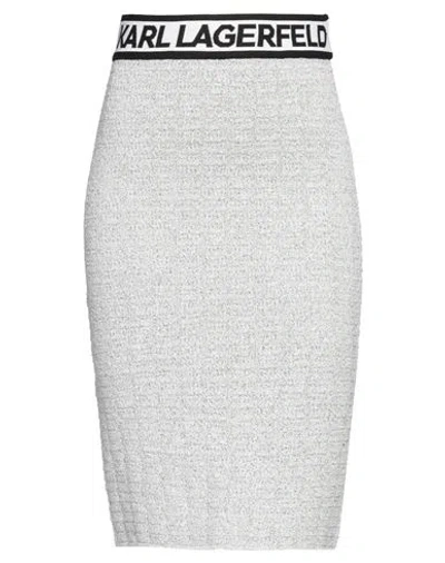 Karl Lagerfeld Woman Midi Skirt White Size S Synthetic Fibers, Polyester, Acrylic, Elastane, Nylon