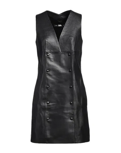 Karl Lagerfeld Woman Mini Dress Black Size 4 Lambskin