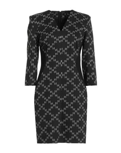 Karl Lagerfeld Woman Mini Dress Black Size 4 Polyester, Polyamide, Viscose, Elastane