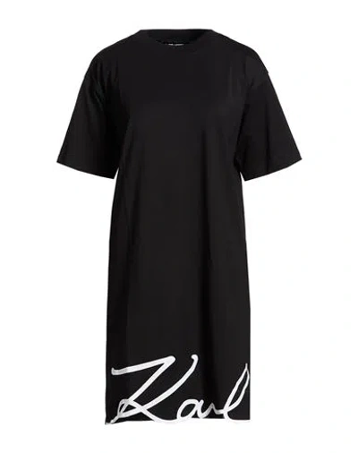 Karl Lagerfeld Woman Mini Dress Black Size L Organic Cotton