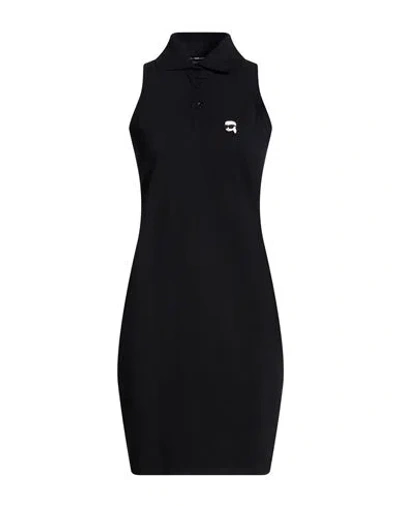 Karl Lagerfeld Woman Mini Dress Black Size L Organic Cotton
