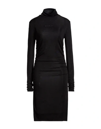 Karl Lagerfeld Woman Mini Dress Black Size M Nylon, Metallic Fiber, Elastane