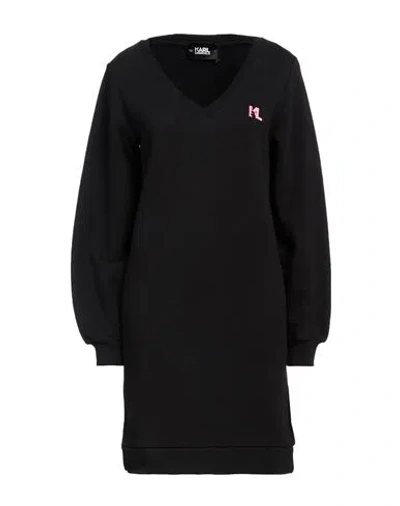 Karl Lagerfeld Woman Mini Dress Black Size M Organic Cotton