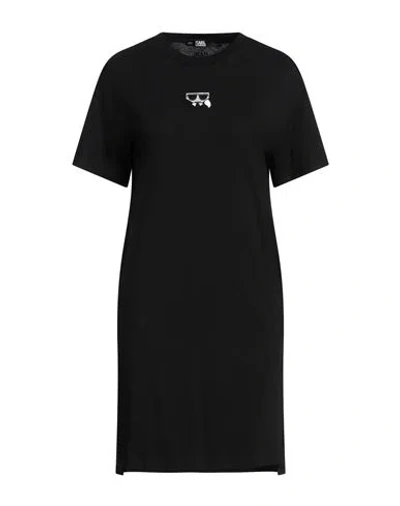 Karl Lagerfeld Woman Mini Dress Black Size M Organic Cotton