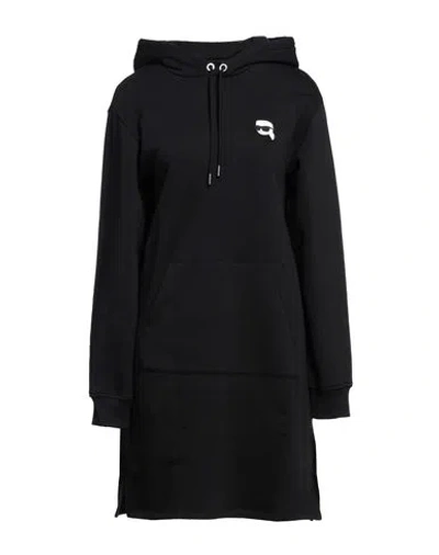 Karl Lagerfeld Woman Mini Dress Black Size M Organic Cotton, Polyester