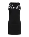 Karl Lagerfeld Woman Mini Dress Black Size S Cotton, Modal, Elastane In Black
