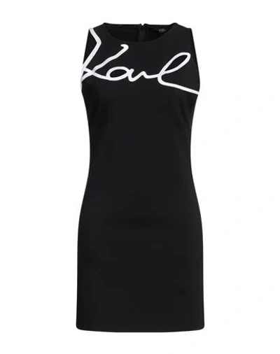 Karl Lagerfeld Woman Mini Dress Black Size S Cotton, Modal, Elastane