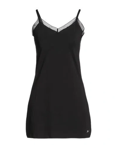 Karl Lagerfeld Woman Mini Dress Black Size S Organic Cotton, Elastane