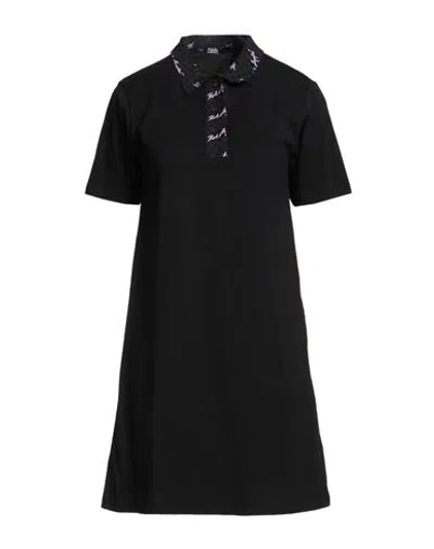 Karl Lagerfeld Woman Mini Dress Black Size Xl Cotton