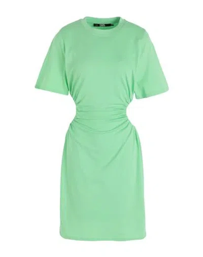 Karl Lagerfeld Woman Short Dress Light Green Size Xs Organic Cotton