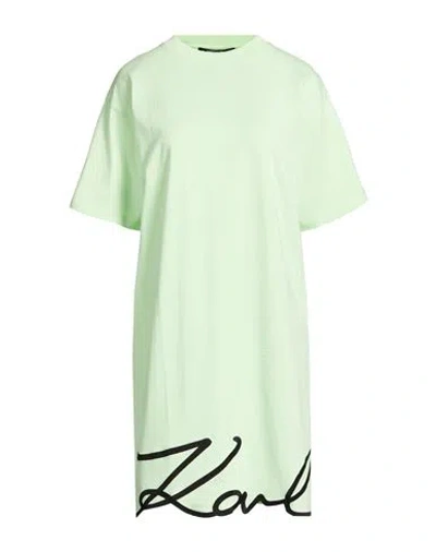Karl Lagerfeld Woman Mini Dress Light Green Size M Organic Cotton