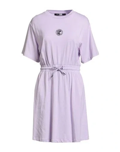 Karl Lagerfeld Woman Mini Dress Lilac Size L Organic Cotton