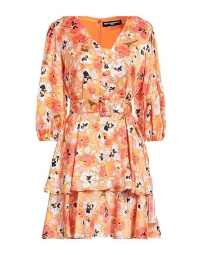 Karl Lagerfeld Woman Mini Dress Orange Size 0 Polyester