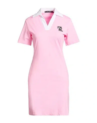 Karl Lagerfeld Woman Mini Dress Pink Size M Cotton