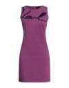 Karl Lagerfeld Woman Mini Dress Purple Size S Cotton, Modal, Elastane