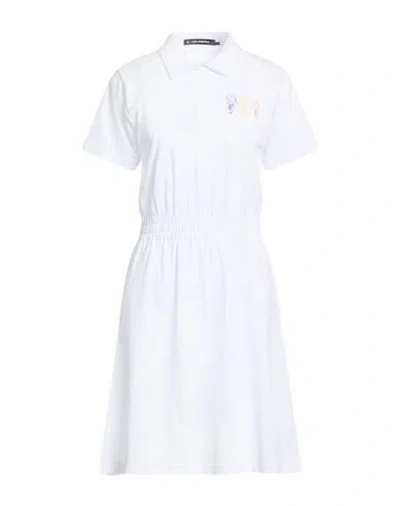 Karl Lagerfeld Woman Mini Dress White Size L Cotton