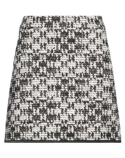 Karl Lagerfeld Woman Mini Skirt Off White Size 4 Acrylic, Polyester, Wool, Cotton In Black