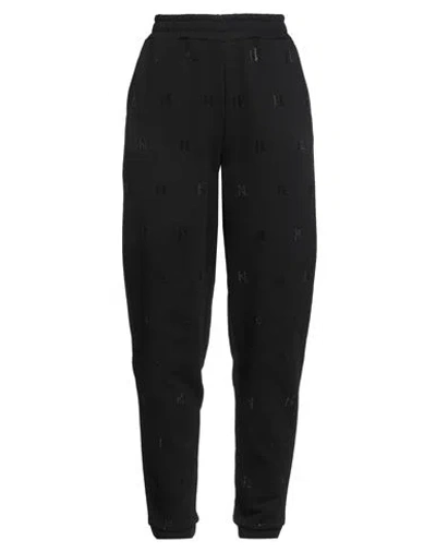 KARL LAGERFELD KARL LAGERFELD WOMAN PANTS BLACK SIZE L ORGANIC COTTON, RECYCLED POLYESTER