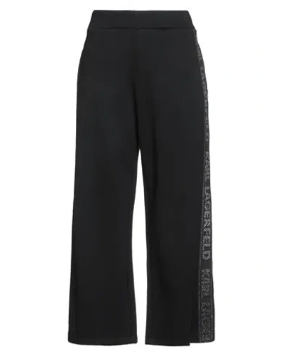 Karl Lagerfeld Woman Pants Black Size L Viscose, Polyurethane
