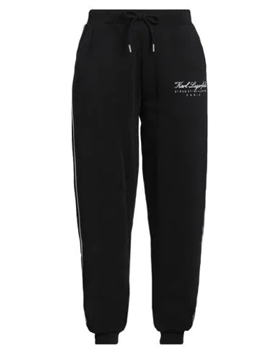 Karl Lagerfeld Woman Pants Black Size M Organic Cotton, Recycled Polyester