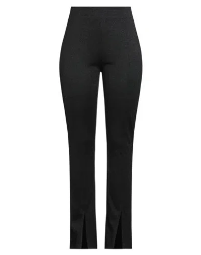Karl Lagerfeld Woman Pants Black Size M Viscose, Metallic Fiber