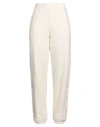 Karl Lagerfeld Woman Pants Cream Size L Organic Cotton In White