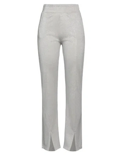 Karl Lagerfeld Woman Pants Light Grey Size S Viscose, Metallic Fiber In Gray